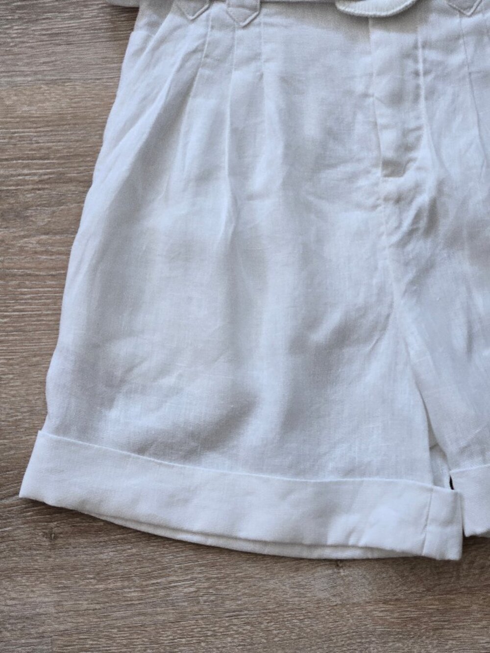 Farm Rio Tailored Linen Belted Shorts Ivory High Rise Size M New With Tags $145 - Picture 17 of 17